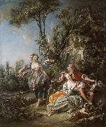 Francois Boucher Lovers in a Park oil